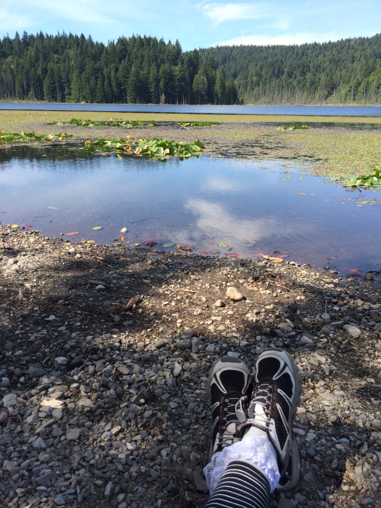 hiking to the lake